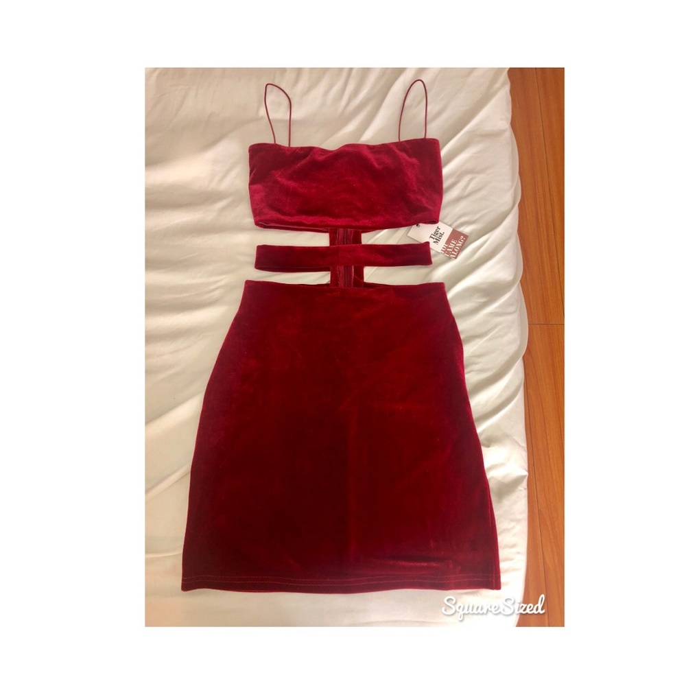 Red mini body con dress - Picture 2 of 4